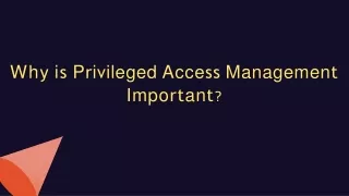 Why is privileged access management(PAM) is Important?