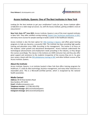 press release 1 accessqueens com