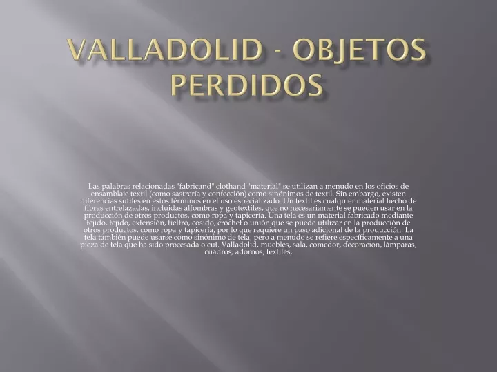 valladolid objetos perdidos