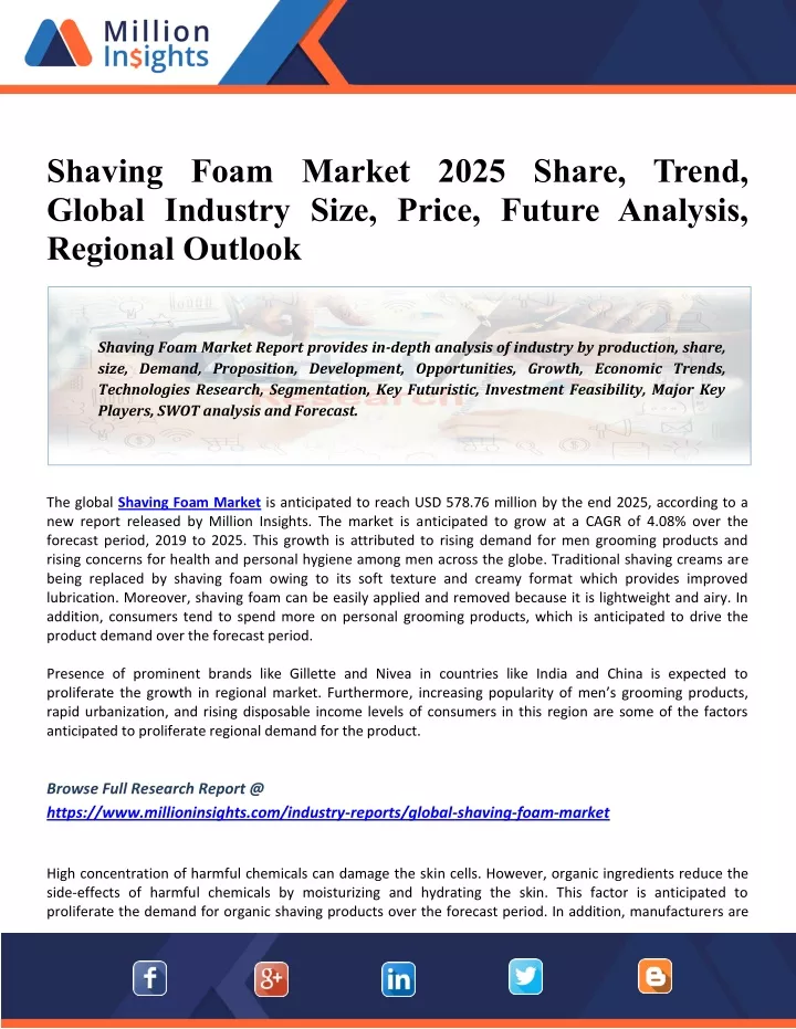 shaving foam market 2025 share trend global