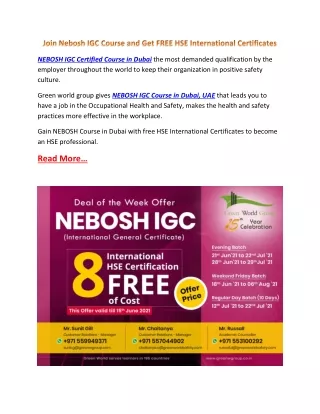 nebosh igc certified course in dubai the most
