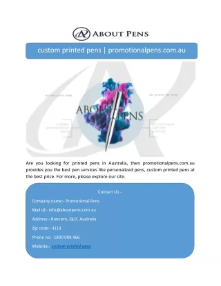 custom printed pens promotionalpens com au