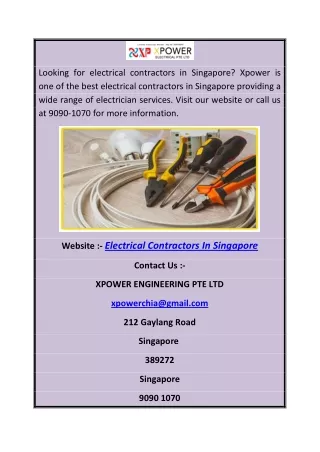 Electrical Contractors in Singapore | Xpower