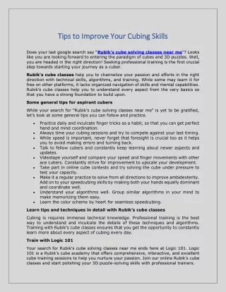 tips to improve your cubing skill tips to improve