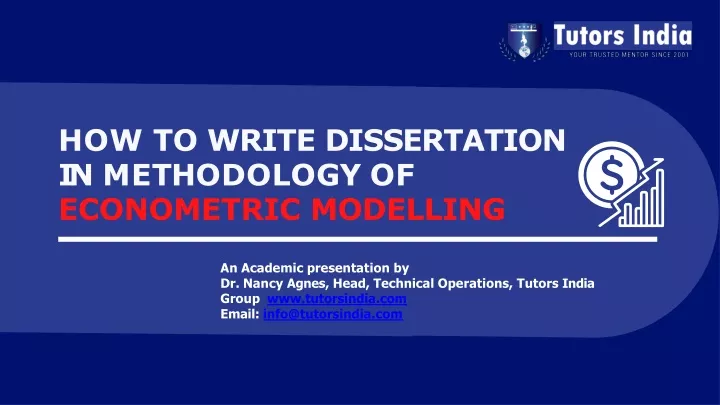 how to write dissertation i n m e t h odo l o g y o f econometric modelling