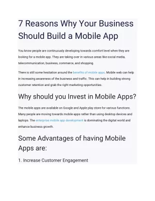 7 reasons why your business should build a mobile