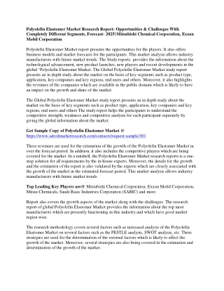 polyolefin elastomer market research report