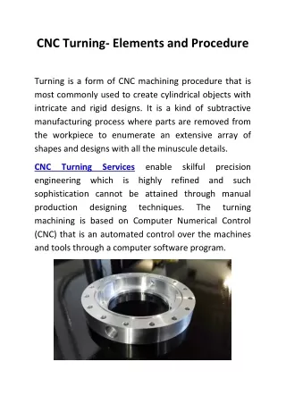 cnc turning elements and procedure