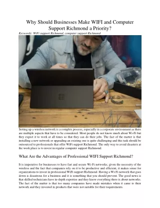 why should businesses make wifi and computer