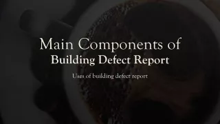 Main Component of Building Defect Report