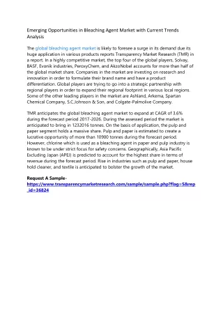 emerging opportunities in bleaching agent market