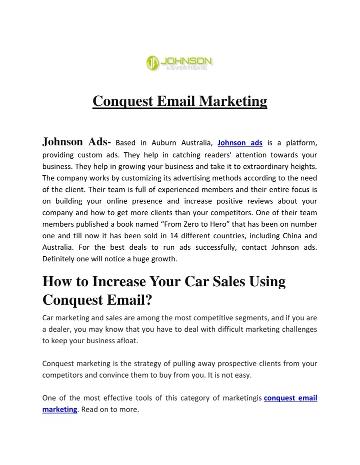 conquest email marketing