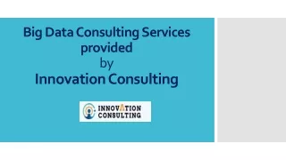 big data consulting services provided by innovation consulting