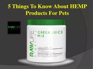 5 Things To Know About HEMP Products For Pets