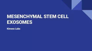 MESENCHYMAL STEM CELL EXOSOMES