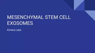 MESENCHYMAL STEM CELL EXOSOMES