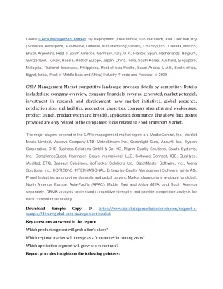 global capa management market by deployment