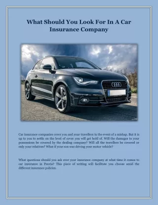 What Should You Look For In A Car Insurance Company
