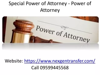 Special Power of Attorney - Power of Attorney