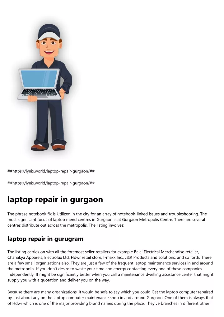 https lynix world laptop repair gurgaon