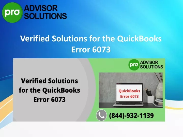 verified solutions for the quickbooks error 6073