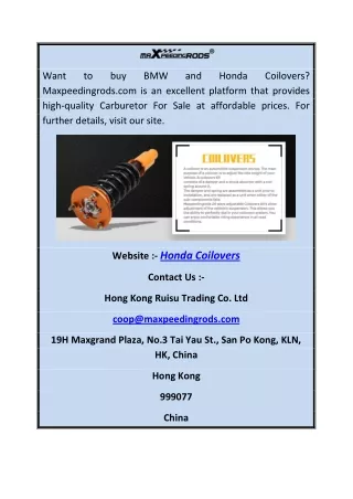 Honda Coilovers | Maxpeedingrods.com