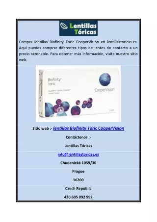 Lentillas Biofinity Toric CooperVision | lentillastoricas.es