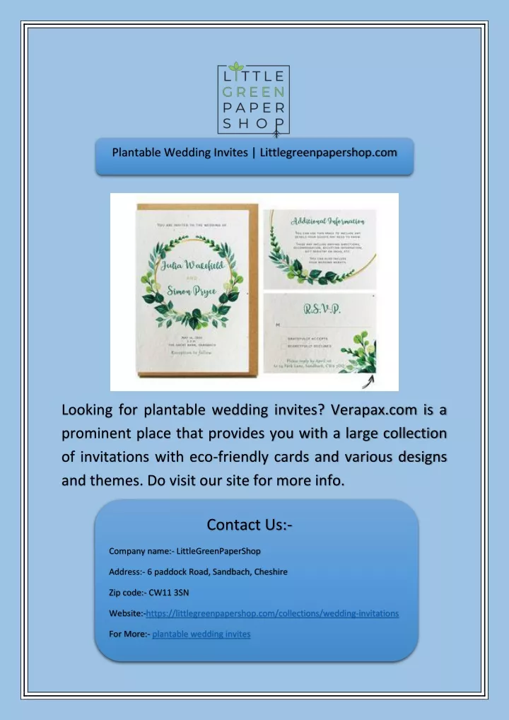 plantable wedding invites littlegreenpapershop com