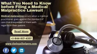 What You Need to Know before Filing a Medical Malpractice Lawsuit