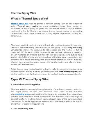 thermal spray wire