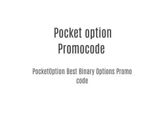 PocketOption Best Binary Options Promo code