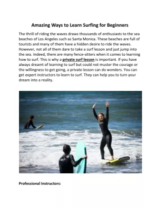 Best Way to Learn Surfing | Private surf lesson
