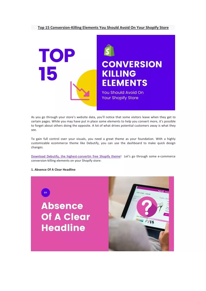 top 15 conversion killing elements you should