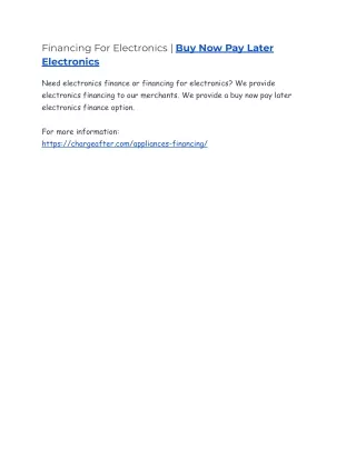 financing for electronics buy now pay later