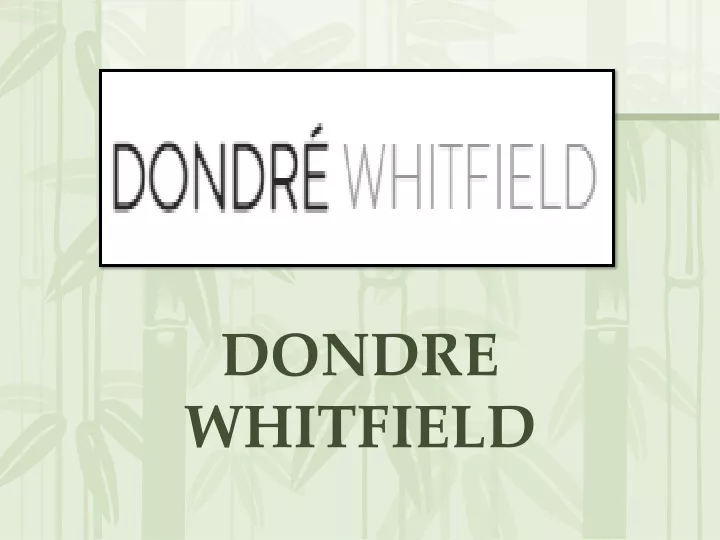 dondre whitfield