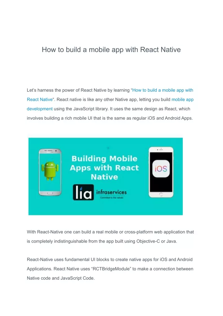 how to build a mobile app with react native