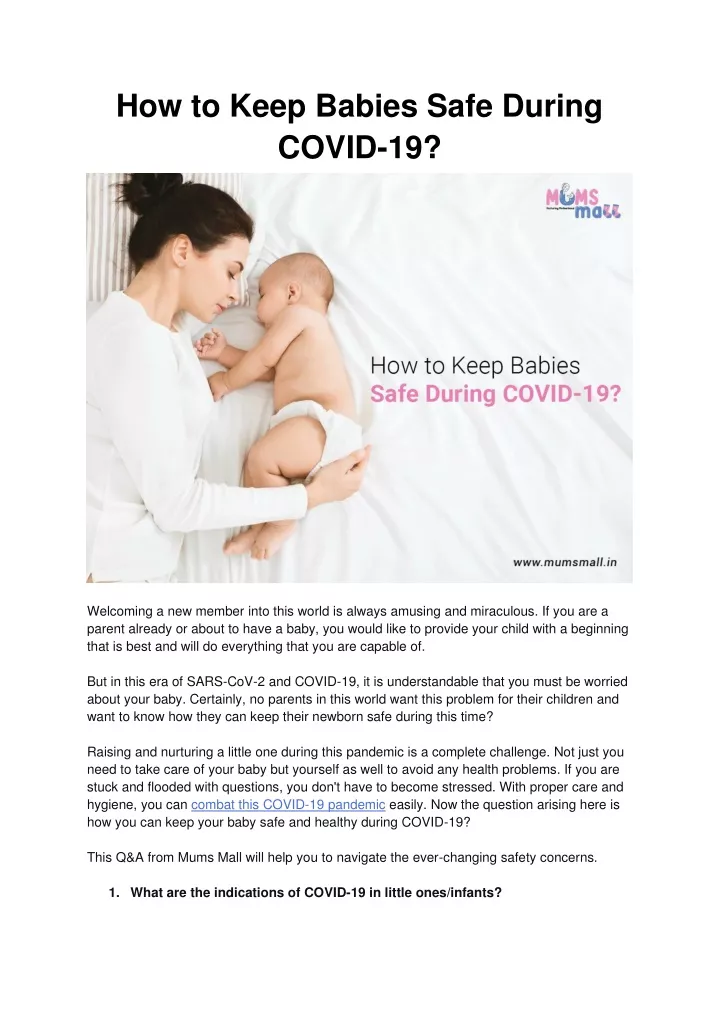 how to keep babies safe during covid 19