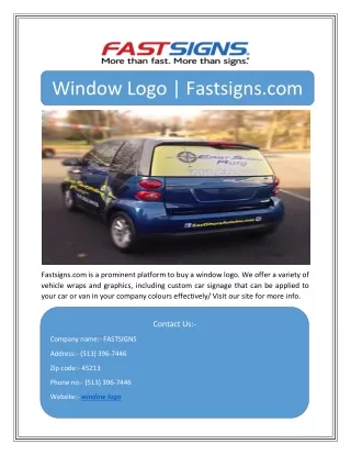 Window Logo | Fastsigns.com