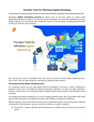 the best tools for effortless digital marketing