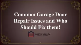 Common Garage Door Repair Issues and Who Should Fix them!