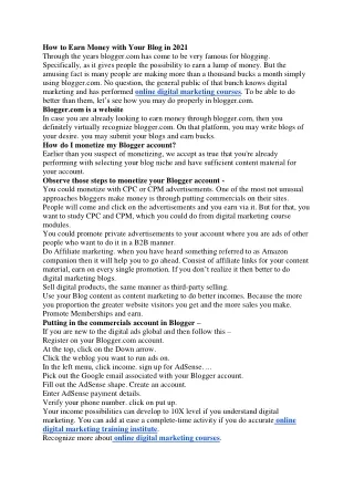 how to earn money with your blog in 2021 through