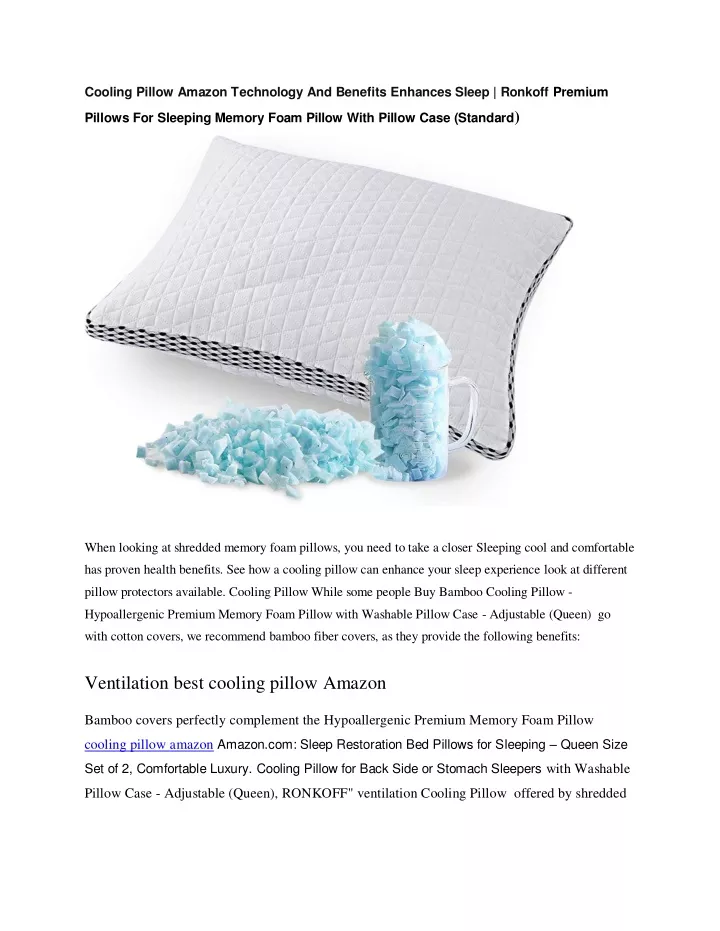 cooling pillow amazon technology and benefits