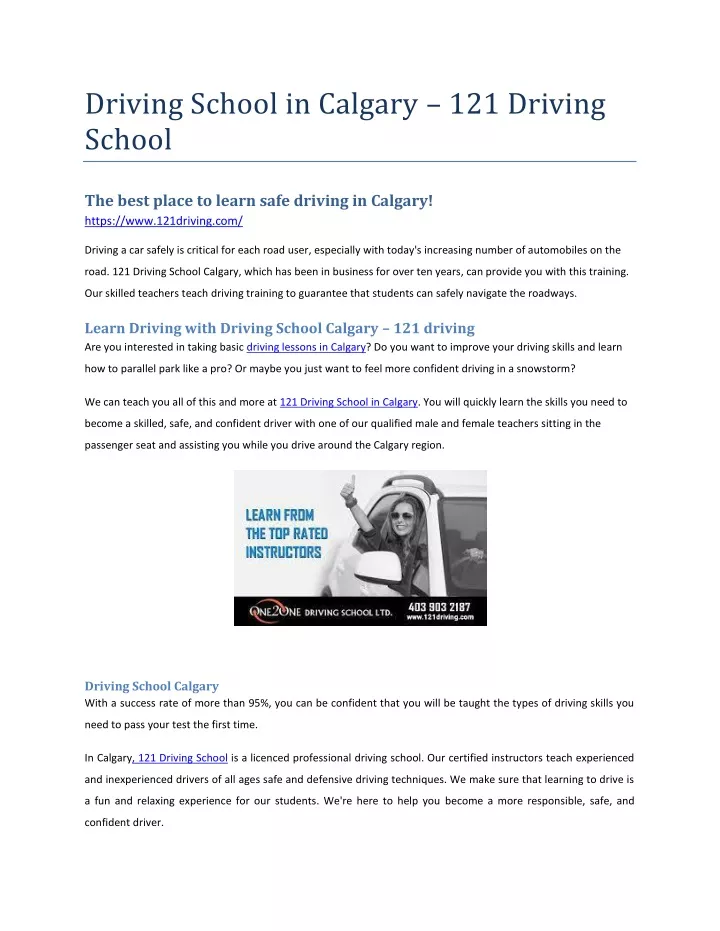 driving school in calgary 121 driving school