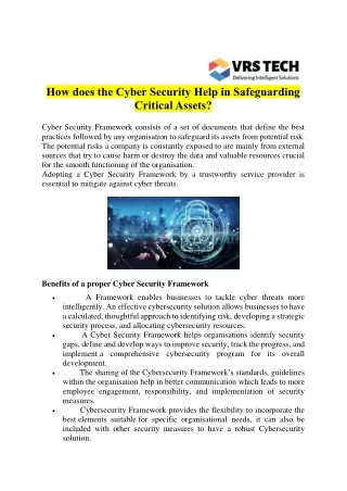 how does the cyber security help in safeguarding