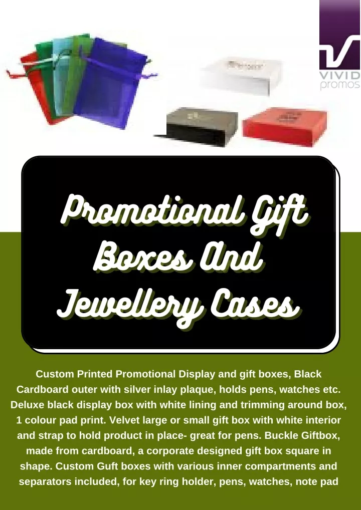 custom printed promotional display and gift boxes