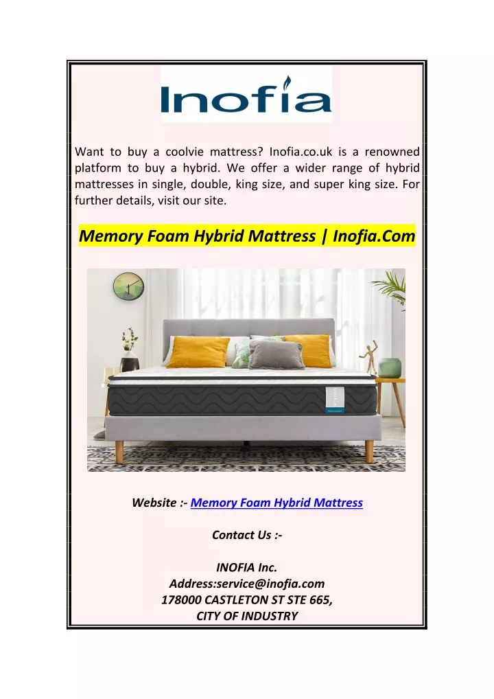 want to buy a coolvie mattress inofia