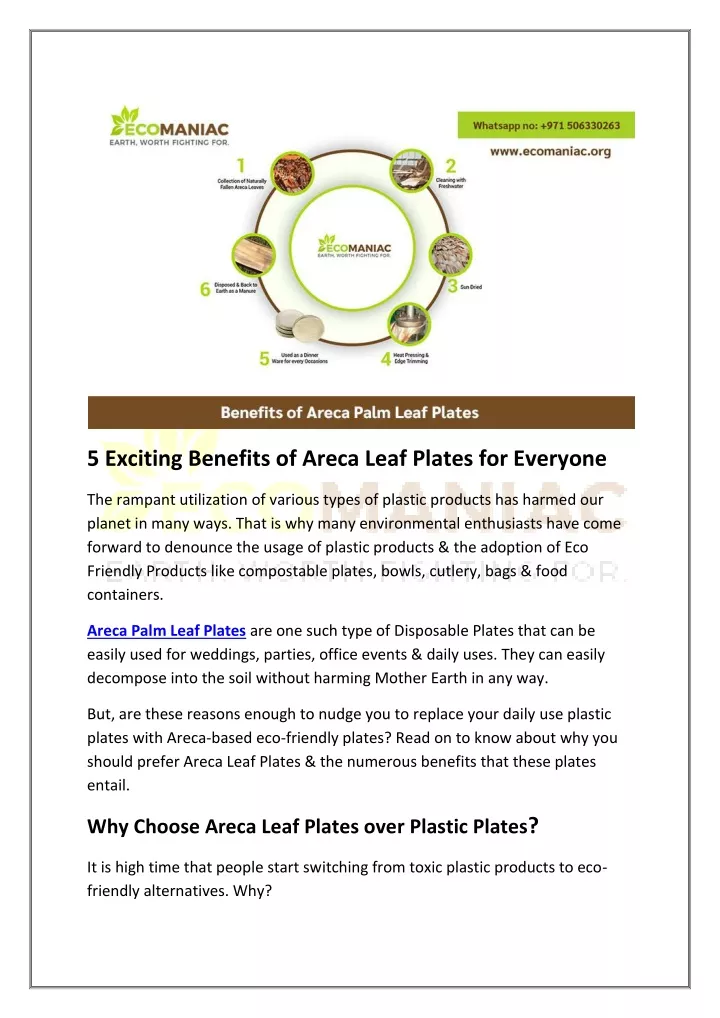 5 exciting benefits of areca leaf plates