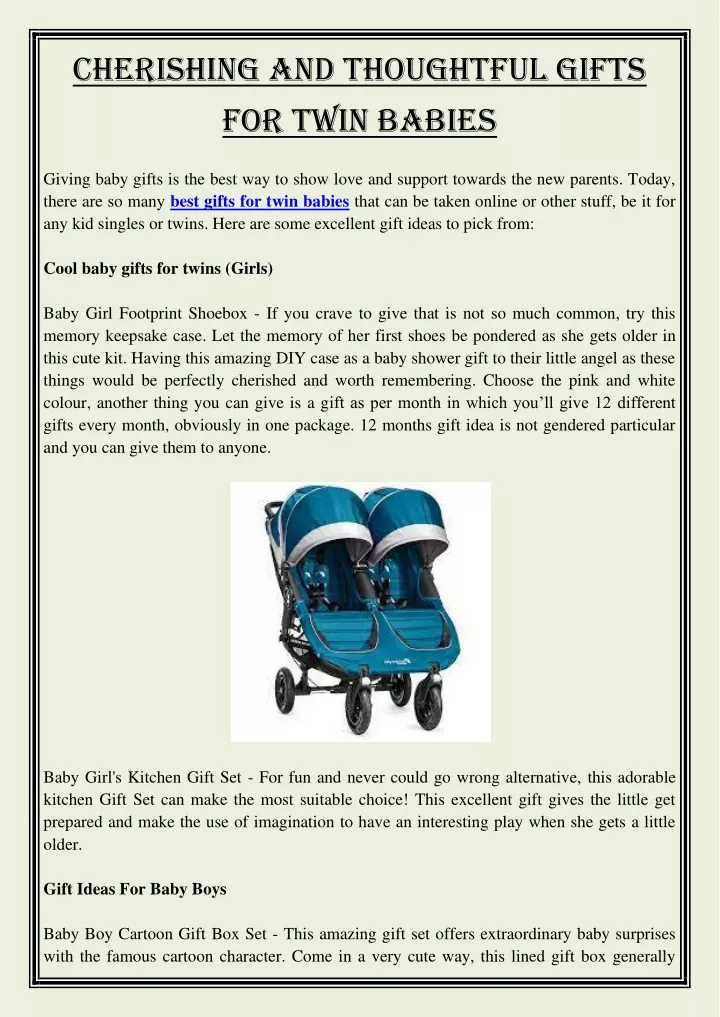 cherishing and thoughtful gifts for twin babies