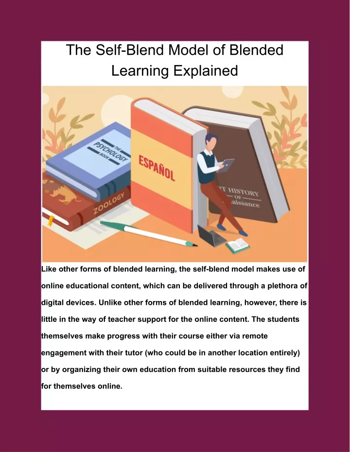 Ppt The Self Blend Model Of Blended Learning Explained Powerpoint