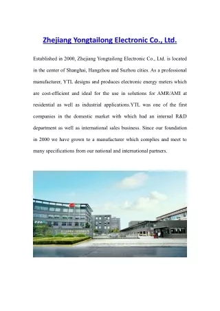 zhejiang yongtailong electronic co ltd